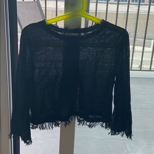 cropped flown shirt with open back